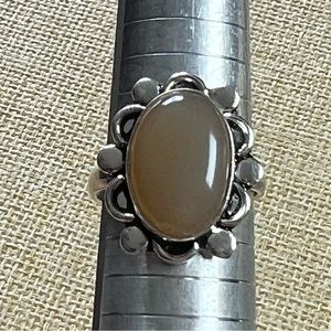 New Natural Agate Crystal Stone Silver Overlay Ring Size 10.5